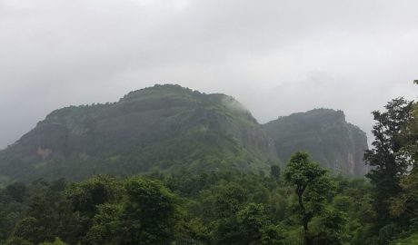 Sudhagad fort trek as seen from the base village
