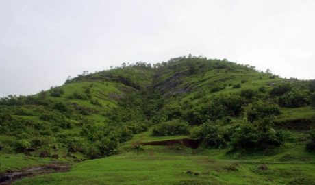 Panhaledurg fort trek as seen from the base village
